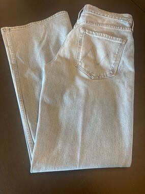 MOTHER Light Blue and Cream The Bookie Sneak Denim Sneaker